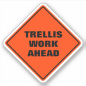 Oranje voorzichtigheid wegwijzer cadeau voor tuin  sticker (Voorkant)