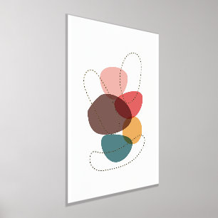 Oranje vormen artistieke moderne samenstelling 3 folie afdrukken