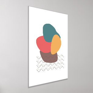 Oranje vormen artistieke moderne samenstelling 4 folie afdrukken