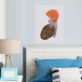 Oranje vormen van handgemaakte Waterverf Abstract Folie Afdrukken (Insitu (Slaapkamer))