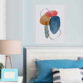 Oranje vormen van handgemaakte Waterverf Abstract  Folie Afdrukken (Insitu (Slaapkamer))