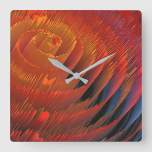 Oranje Vortex Sci-Fi Vierkante Klok