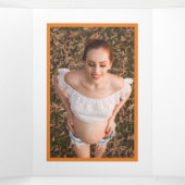 Oranje vos burlap, Baby shower suite Drieluik Uitnodiging (Binnenkant midden)