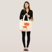 Oranje vos grote tote bag (Voorkant (model))