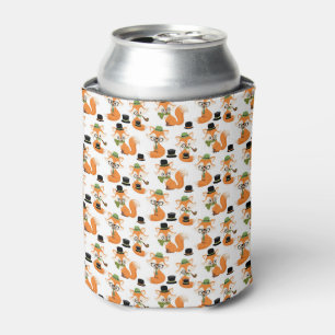 Oranje Vos Herfst Bomen Bos Hipster Bril Vos Blikjeskoeler