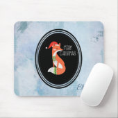 Oranje vos in Red Santa Hat Merry Kerstmis Muismat (Met muis)