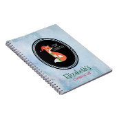 Oranje vos in Red Santa Hat Merry Kerstmis Notitieboek (Rechterzijde)