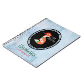 Oranje vos in Red Santa Hat Merry Kerstmis Notitieboek (Linkerzijde)