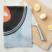 Oranje vos in Red Santa Hat Merry Kerstmis Theedoek (Quarter Fold)