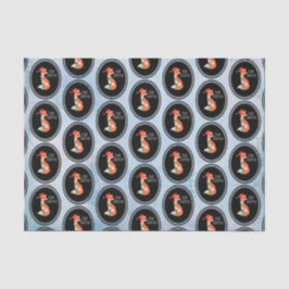 Oranje vos in Red Santa Hat Merry Kerstmis Tissuepapier