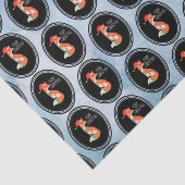 Oranje vos in Red Santa Hat Merry Kerstmis Tissuepapier (Detail)