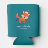 Oranje vos in Santa Hat Cute Whimsical Blikjeskoeler (Achterkant)