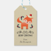 Oranje vos in Santa Hat Cute Whimsical Cadeaulabel (Voorkant)