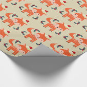 Oranje vos in Santa Hat Cute Whimsical Cadeaupapier (Hoek)