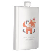 Oranje vos in Santa Hat Cute Whimsical Flacon (Rechts)