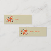 Oranje vos in Santa Hat Cute Whimsical Mini Visitekaartje (Voorkant / Achterkant)