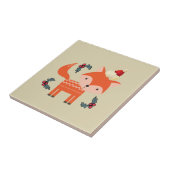 Oranje vos in Santa Hat Cute Whimsical Tegeltje (Zijkant)