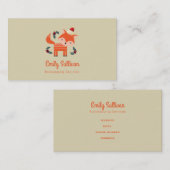 Oranje vos in Santa Hat Cute Whimsical Visitekaartje (Voorkant / Achterkant)