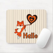 Oranje vos met hart gel muismat (Met muis)