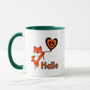 Oranje vos met hart mok