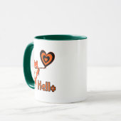 Oranje vos met hart mok (Voorkant links)
