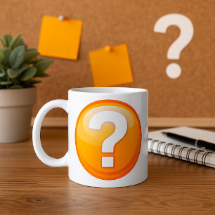 Oranje Vraagteken Vet Modern Symbool Koffiemok