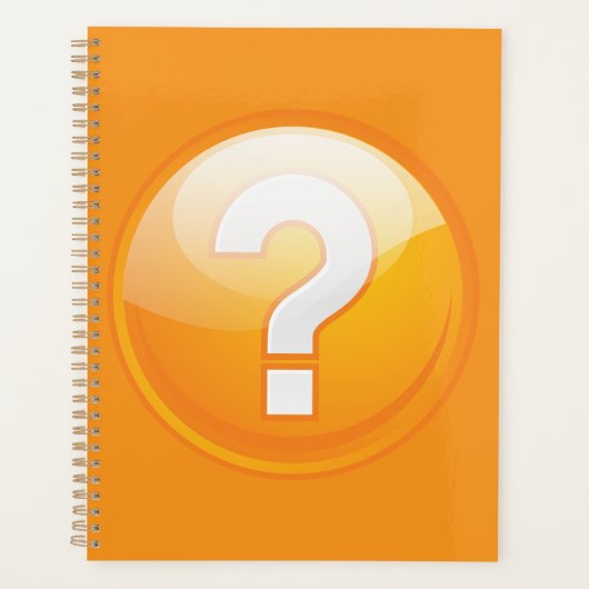 Oranje Vraagteken Vet Modern Symbool Planner (Voorkant)