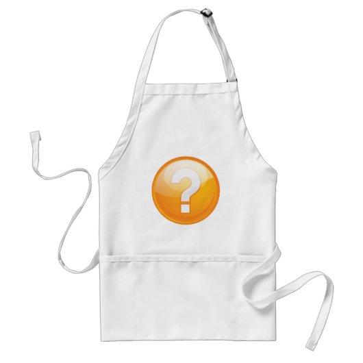 Oranje Vraagteken Vet Modern Symbool Standaard Schort (Voorkant)