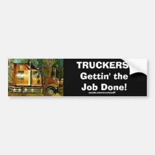 ORANJE VRACHTWAGEN GROTE RIG TRUCKERS BUMPERSTICKE BUMPERSTICKER