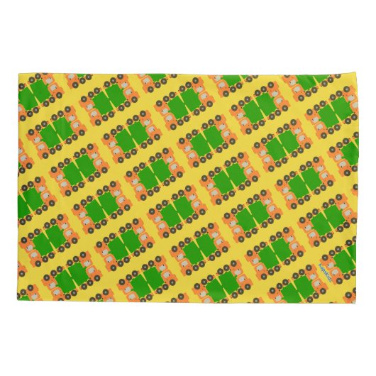 Oranje vrachtwagen kussensloop (Achterkant-Links)