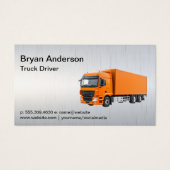 Oranje vrachtwagen | transportstuurprogramma visitekaartje (Voorkant)