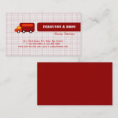 Oranje vrachtwagen visitekaartje (Voorkant / Achterkant)