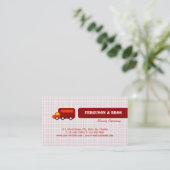 Oranje vrachtwagen visitekaartje (Staand voorkant)