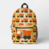 Oranje vrachtwagenontwerp gepersonaliseerd bedrukte rugzak (Voorkant)