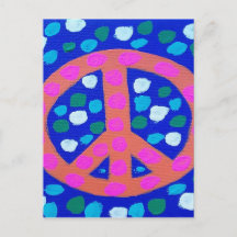 Oranje vredesbord op blauw