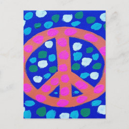 Oranje vredesbord op blauw briefkaart