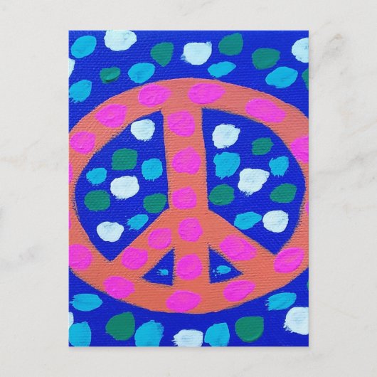 Oranje vredesbord op blauw briefkaart (Voorkant)