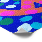 Oranje vredesbord op blauw poster (Hoek)