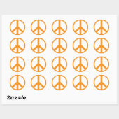 Oranje Vredesteken Ronde Sticker (Vel)