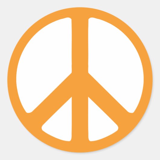 Oranje Vredesteken Ronde Sticker (Voorkant)