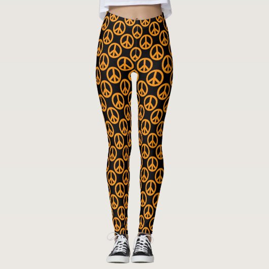 Oranje Vredestekens Leggings (Voorkant)