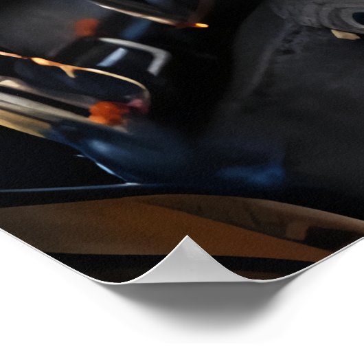 Oranje vreemdeling in de stad | AI Art Poster (Hoek)