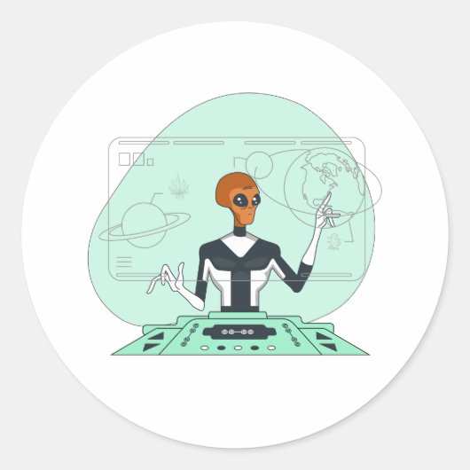 oranje vreemdeling ronde sticker (Voorkant)