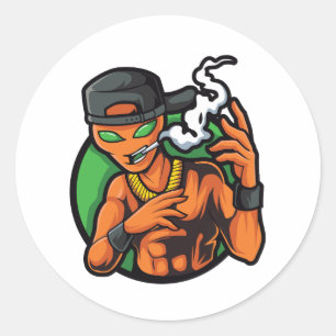 oranje vreemdeling ronde sticker