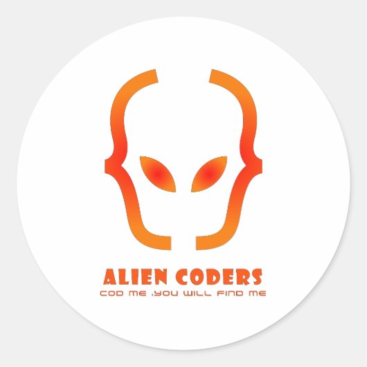 ORANJE VREEMDELING RONDE STICKER (Voorkant)