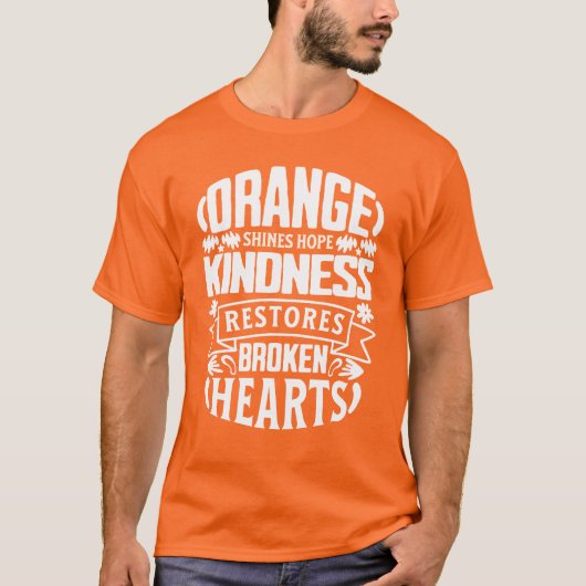 Oranje vriendelijkheid herstelt harten t-shirt (Voorkant)