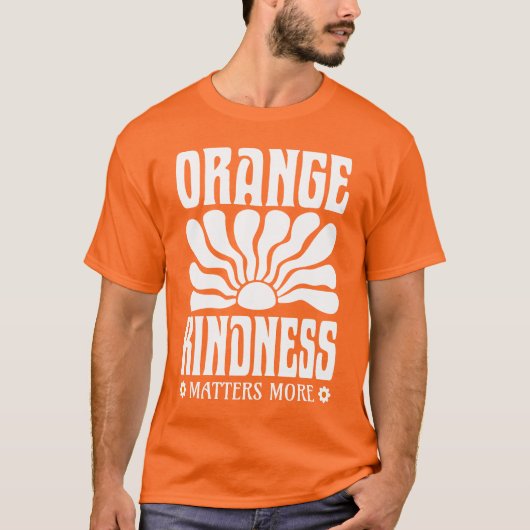 Oranje vriendelijkheid is belangrijk t-shirt (Voorkant)