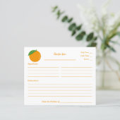 Oranje Vrijgezellenfeest Recept Kaart (Staand voorkant)