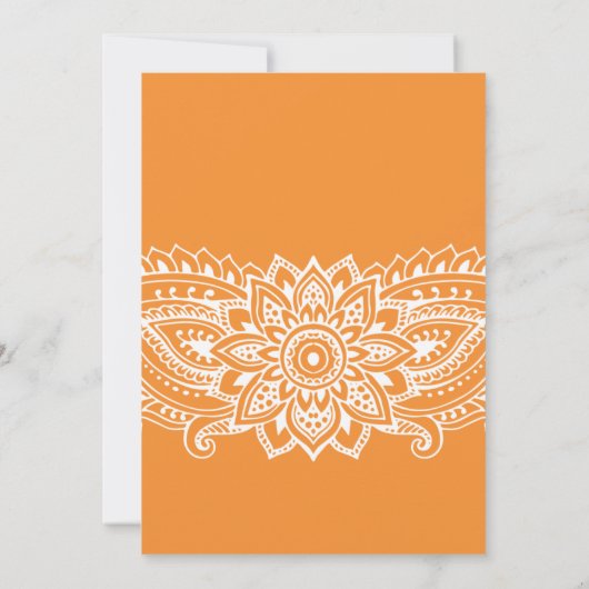 Oranje Vrijgezellenfeest van de Indiase Paisley Kaart (Achterkant)