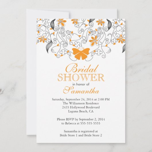  Oranje Vrijgezellenfeest van vlinderbloemigen Kaart (Voorkant)